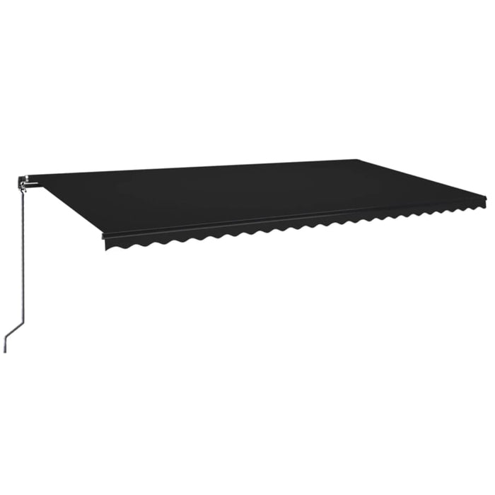 Copertină retractabilă manual cu LED, antracit, 600x350 cm WALTI