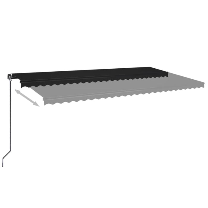 Copertină retractabilă manual cu LED, antracit, 600x350 cm WALTI