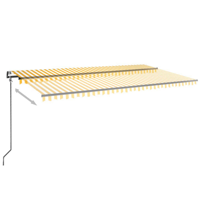 Copertină retractabilă automat, galben și alb, 600x350 cm - WALTI WALTI