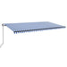 Copertină automată cu senzor vânt&LED, albastru/alb, 600x350 cm - WALTI WALTI