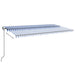 Copertină automată cu senzor vânt&LED, albastru/alb, 600x350 cm - WALTI WALTI