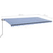 Copertină automată cu senzor vânt&LED, albastru/alb, 600x350 cm - WALTI WALTI