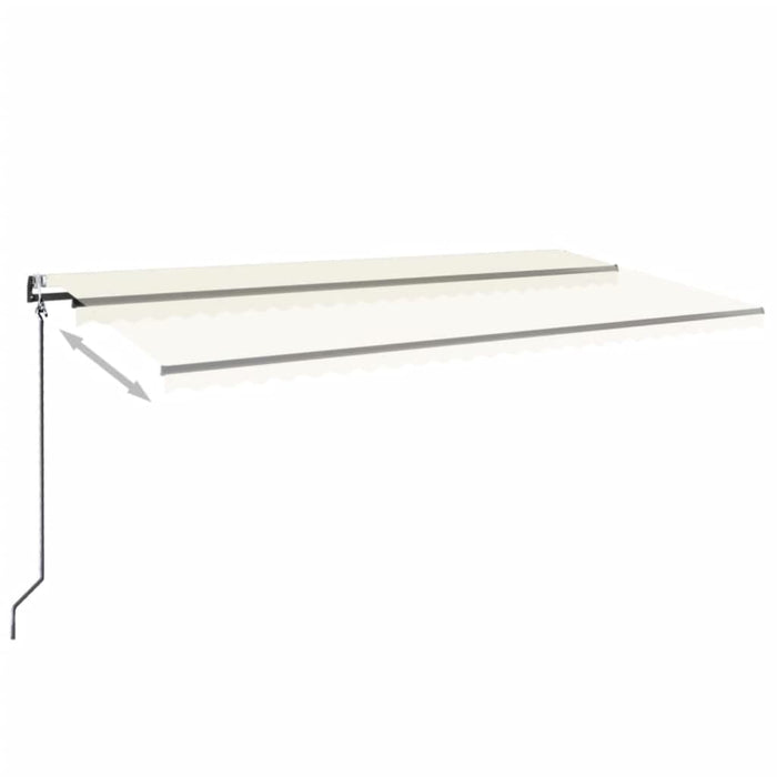 Copertină automată cu senzor vânt & LED, crem, 600x350 cm WALTI