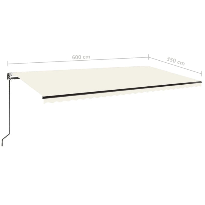 Copertină automată cu senzor vânt & LED, crem, 600x350 cm WALTI