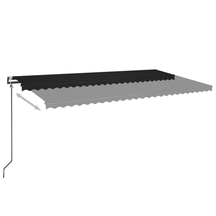 Copertină automată cu senzor vânt & LED, antracit, 600x350 cm WALTI