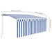 Copertină retractabilă manual cu stor, albastru & alb, 3x2,5 m - WALTI WALTI