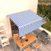 Copertină retractabilă manual cu stor, albastru & alb, 3x2,5 m - WALTI WALTI