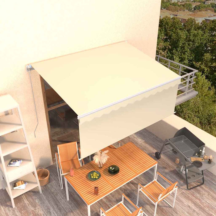 Copertină retractabilă manual cu stor, crem, 3x2,5 m - WALTI WALTI