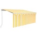 Copertină retractabilă manual cu stor, galben & alb, 3x2,5 m - WALTI WALTI