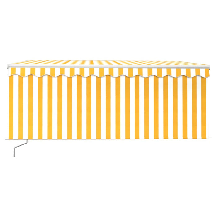 Copertină retractabilă manual cu stor, galben & alb, 3x2,5 m - WALTI WALTI