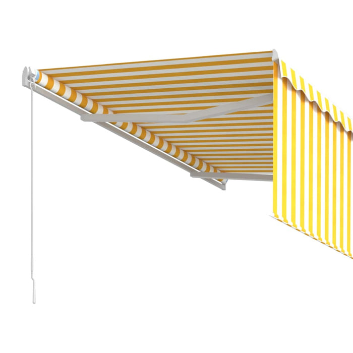 Copertină retractabilă manual cu stor, galben & alb, 3x2,5 m - WALTI WALTI
