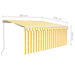 Copertină retractabilă manual cu stor, galben & alb, 3x2,5 m - WALTI WALTI