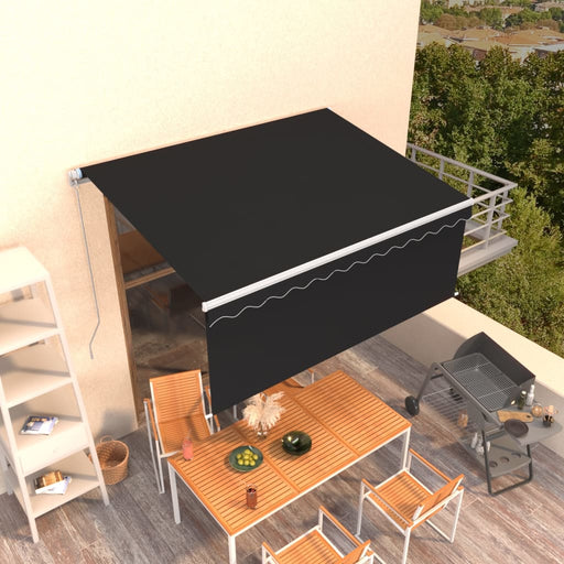 Copertină retractabilă manual cu stor, antracit, 3x2,5 m - WALTI WALTI