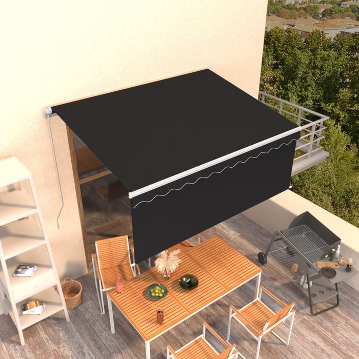 Copertină retractabilă manual cu stor, antracit, 3x2,5 m - WALTI WALTI