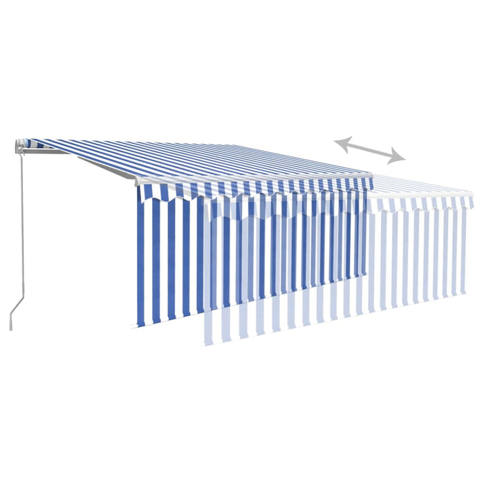 Copertină retractabilă manual cu stor&LED albastru&alb, 3x2,5 m - WALTI WALTI