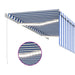 Copertină retractabilă manual cu stor&LED albastru&alb, 3x2,5 m - WALTI WALTI
