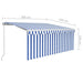 Copertină retractabilă manual cu stor&LED albastru&alb, 3x2,5 m - WALTI WALTI