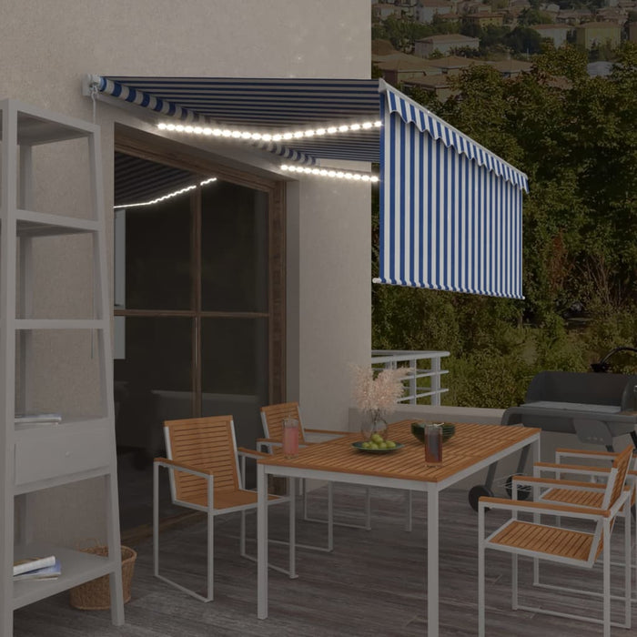 Copertină retractabilă manual cu stor&LED albastru&alb, 3x2,5 m - WALTI WALTI