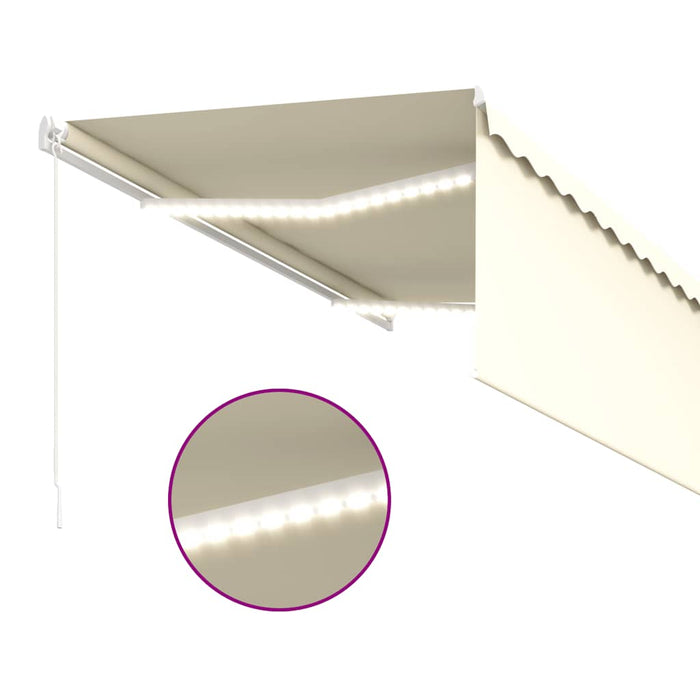 Copertină retractabilă manual cu stor&LED, crem, 3x2,5 m - WALTI WALTI