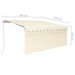 Copertină retractabilă manual cu stor&LED, crem, 3x2,5 m - WALTI WALTI