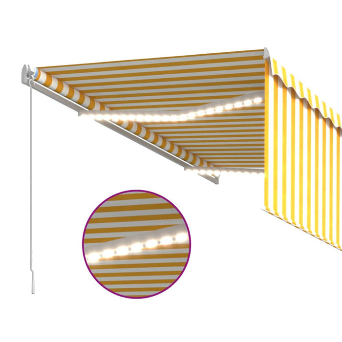 Copertină retractabilă manual cu stor&LED galben & alb 3x2,5 m - WALTI WALTI