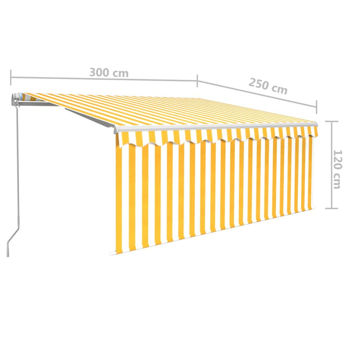 Copertină retractabilă manual cu stor&LED galben & alb 3x2,5 m - WALTI WALTI
