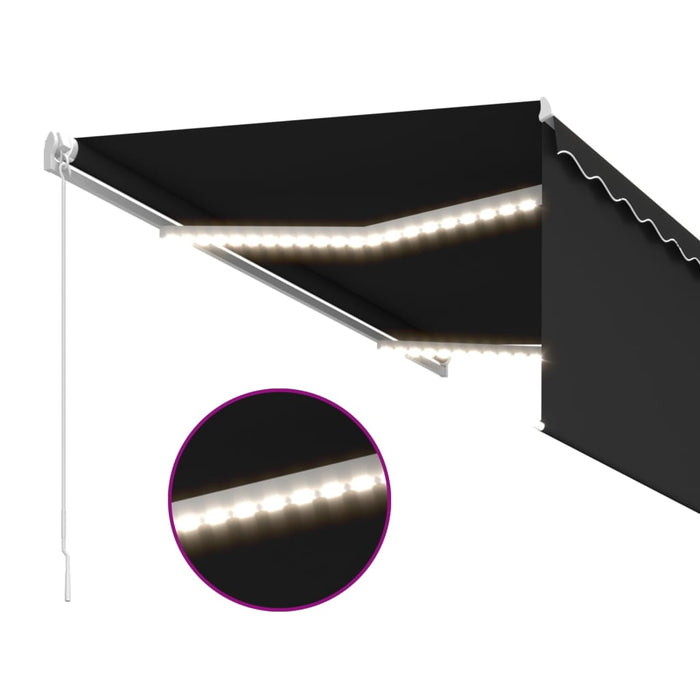 Copertină retractabilă manual cu stor&LED, antracit, 3x2,5 m - WALTI WALTI