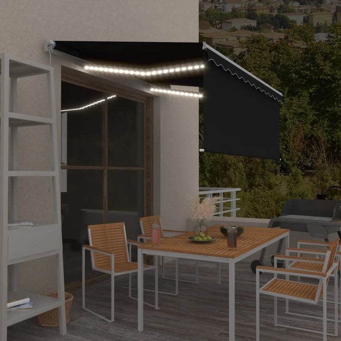 Copertină retractabilă manual cu stor&LED, antracit, 3x2,5 m - WALTI WALTI