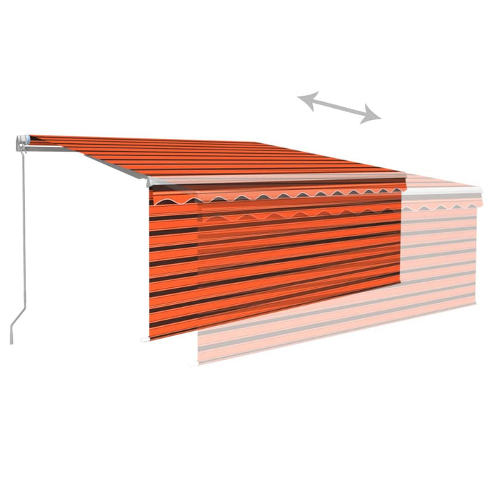 Copertină retractabilă manual stor&LED portocaliu&maro 3x2,5 m - WALTI WALTI