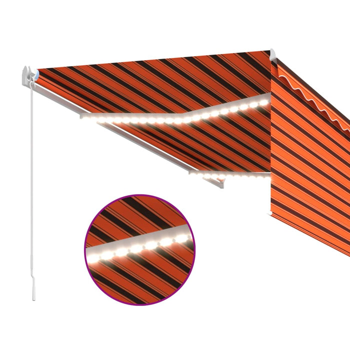 Copertină retractabilă manual stor&LED portocaliu&maro 3x2,5 m - WALTI WALTI