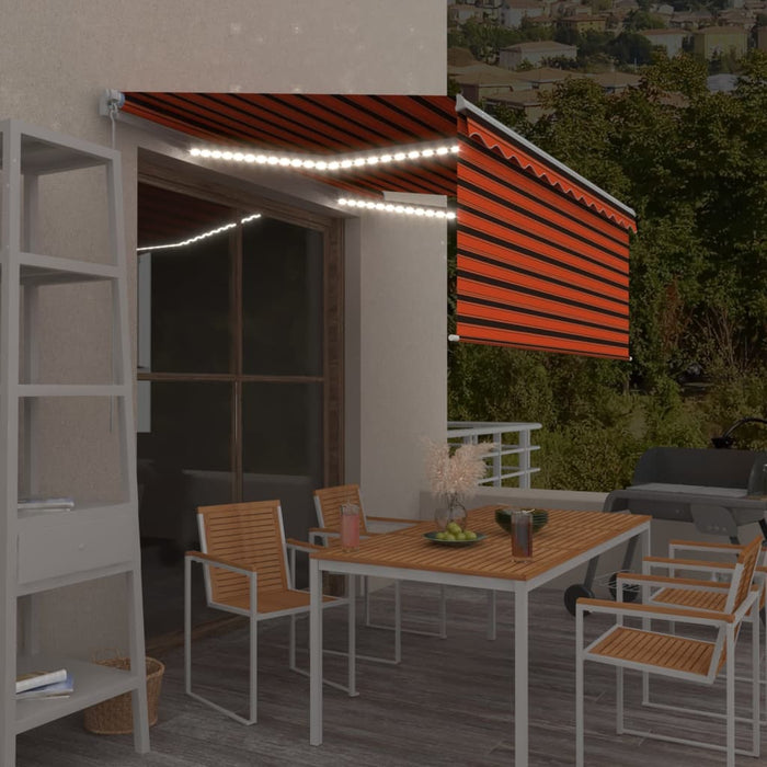 Copertină retractabilă manual stor&LED portocaliu&maro 3x2,5 m - WALTI WALTI
