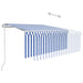 Copertină retractabilă automat cu stor, albastru & alb, 3x2,5 m - WALTI WALTI
