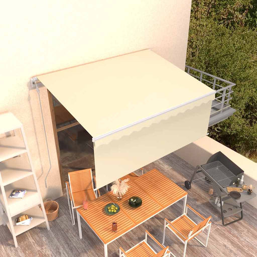 Copertină retractabilă automat cu stor, crem, 3x2,5 m - WALTI WALTI