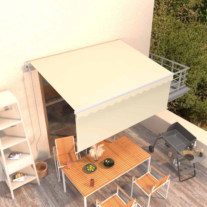 Copertină retractabilă automat cu stor, crem, 3x2,5 m - WALTI WALTI