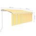 Copertină retractabilă automat cu stor, galben & alb, 3x2,5 m - WALTI WALTI