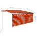 Copertină retractabilă automat cu stor portocaliu&maro 3x2,5 m - WALTI WALTI