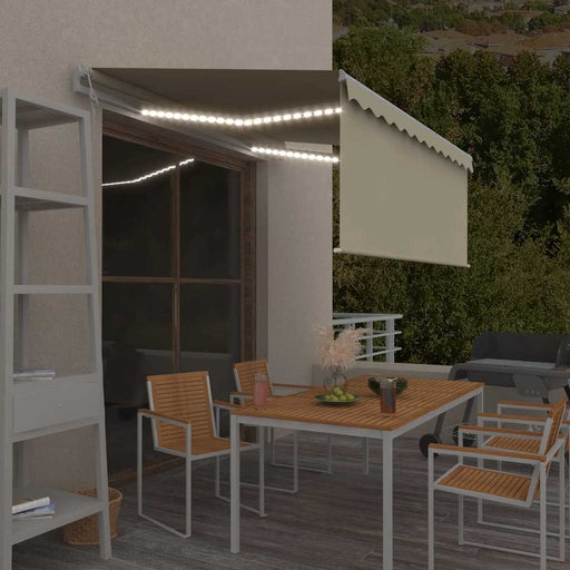 Copertină automată cu stor & senzor vânt & LED, crem, 3x2,5 m - WALTI WALTI