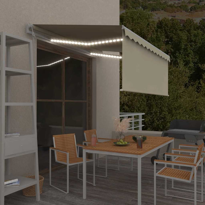 Copertină automată cu stor & senzor vânt & LED, crem, 3x2,5 m - WALTI WALTI