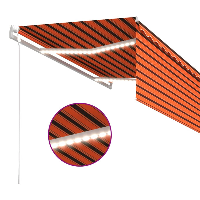 Copertină automată senzor vânt&LED, portocaliu&maro, 3x2,5 cm - WALTI WALTI
