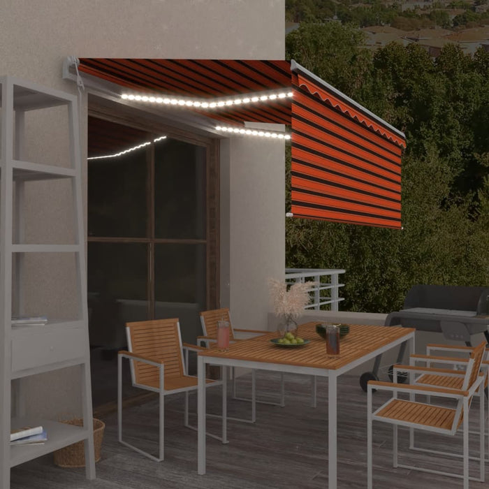 Copertină automată senzor vânt&LED, portocaliu&maro, 3x2,5 cm - WALTI WALTI
