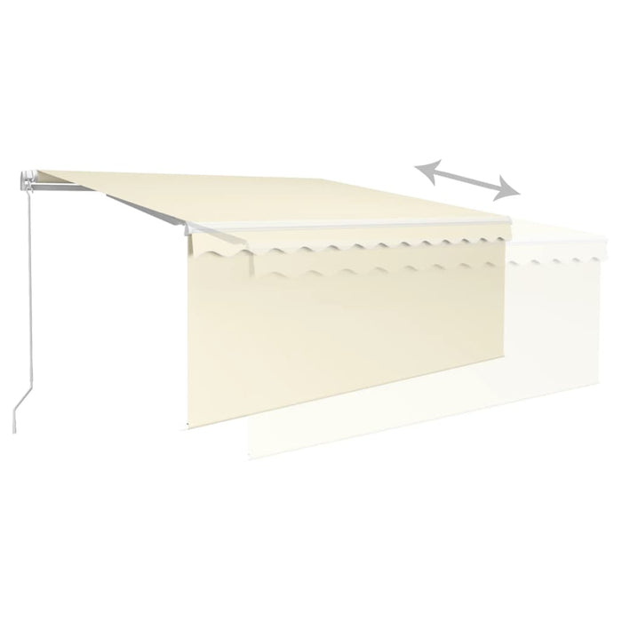 Copertină retractabilă manual cu stor, crem, 3,5x2,5 m - WALTI WALTI