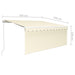 Copertină retractabilă manual cu stor, crem, 3,5x2,5 m - WALTI WALTI