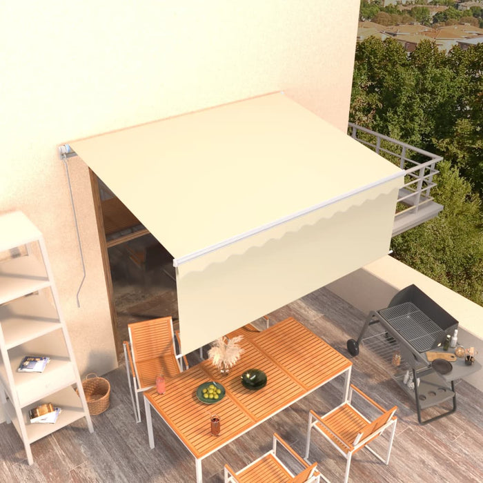Copertină retractabilă manual cu stor, crem, 3,5x2,5 m - WALTI WALTI