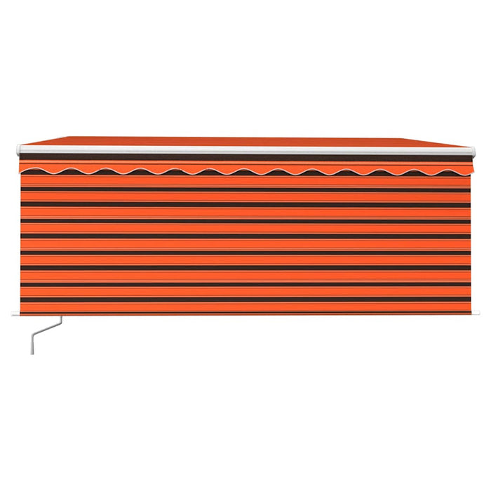 Copertină retractabilă manual cu stor portocaliu&maro 3,5x2,5 m - WALTI WALTI