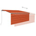Copertină retractabilă manual cu stor portocaliu&maro 3,5x2,5 m - WALTI WALTI