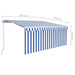 Copertină retractabilă manual cu stor&LED albastru&alb 3,5x2,5m - WALTI WALTI