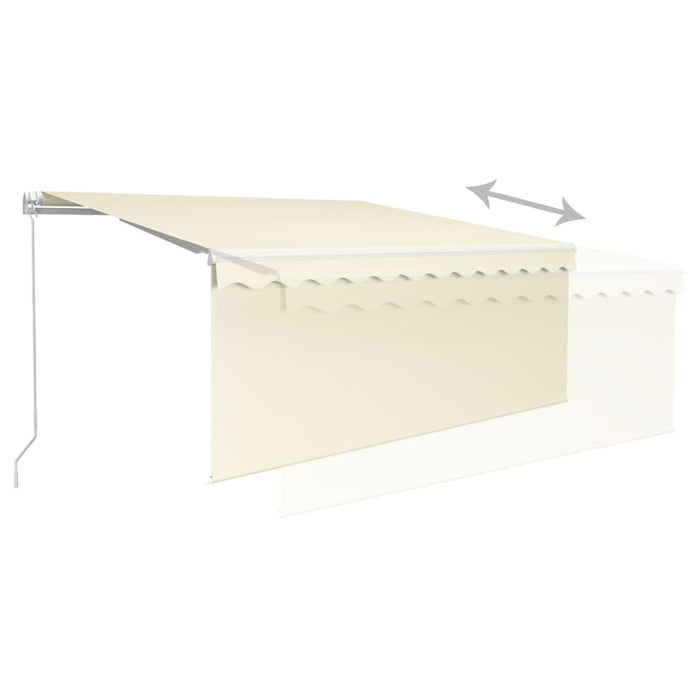 Copertină retractabilă manual cu stor&LED, crem, 3,5x2,5 m - WALTI WALTI
