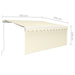 Copertină retractabilă manual cu stor&LED, crem, 3,5x2,5 m - WALTI WALTI