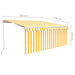 Copertină retractabilă manual cu stor&LED galben&alb 3,5x2,5 m - WALTI WALTI