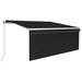 Copertină retractabilă manual cu stor&LED, antracit, 3,5x2,5 m - WALTI WALTI